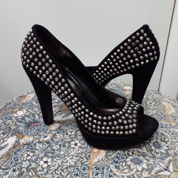 Candies Platform Rhinestone Heels - Picture 4 of 9